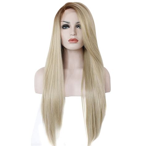 High Temperature Fiber Glueless Long Straight Ombre Brown To Blonde