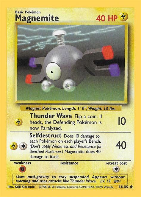 Magnemite Base Set Common Pokemon Tcg Digitaltq