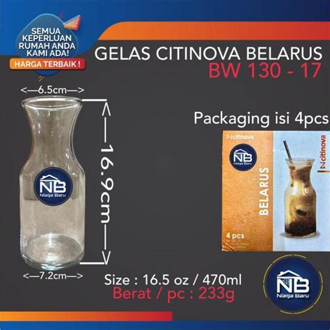 Gelas Belarus Citinova Carafe Ml Carafe Gelas Kaca Vas Lazada