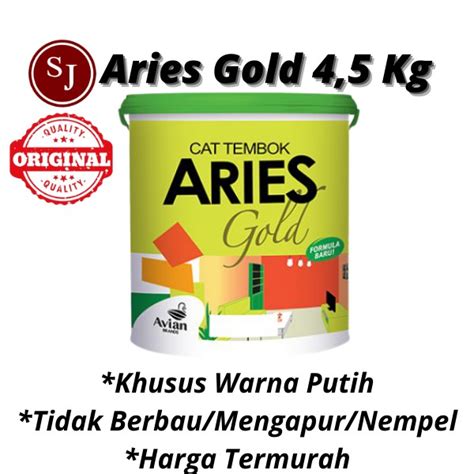 Jual Aries Gold Galon Kg Cat Tembok Dinding Plafon Interior Super