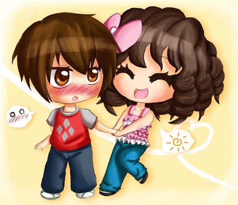 Chibi Boy And Girl Holding Hands