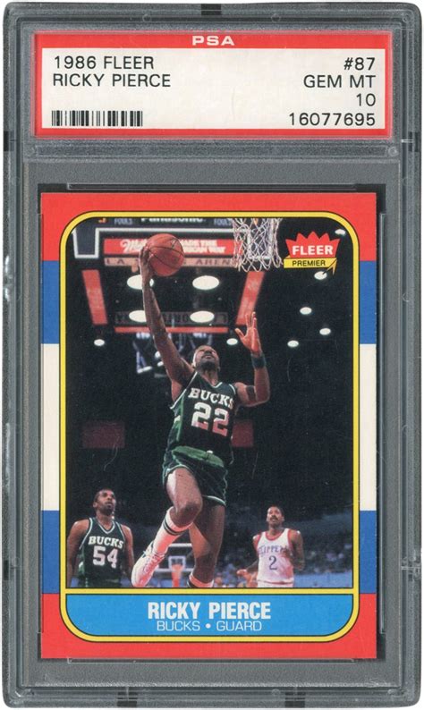 1986 Fleer 87 Ricky Pierce PSA GEM MINT 10 The 86 Fleer PSA 10 Set