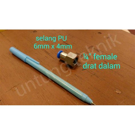 Jual Nepel Fitting Selang Pu Drat Dalam Mm X Shopee Indonesia