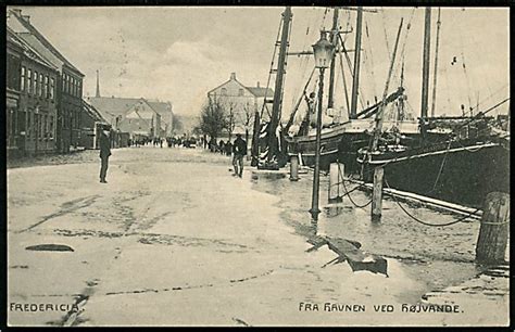 Fredericia havnen ved højvande med sejlskibe H C Wenk u no 1909