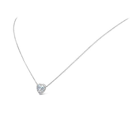 Roman Malakov Gia Certified 180 Carat Heart Shape Diamond Pendant Halo Necklace For Sale At 1stdibs