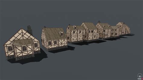 Средневековые дома PACK PBR 3D Модель $99 - .obj .fbx .ma .unknown - Free3D
