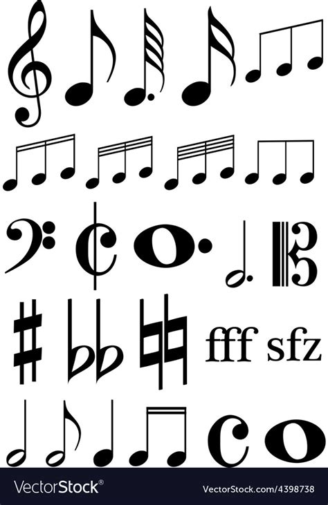 Music Notes Icons Set Royalty Free Vector Image