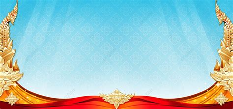 Thai Gold Gradient Background Abstract King Retro Pattern Exotic Border