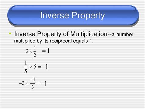 Inverse Property Of Multiplication