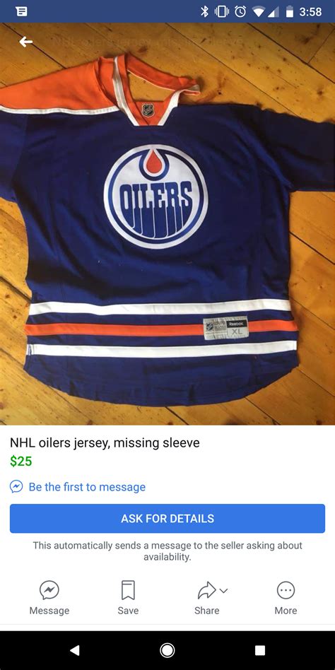 $25 Oilers jersey on facebook. What a deal. /s : r/hockeyjerseys