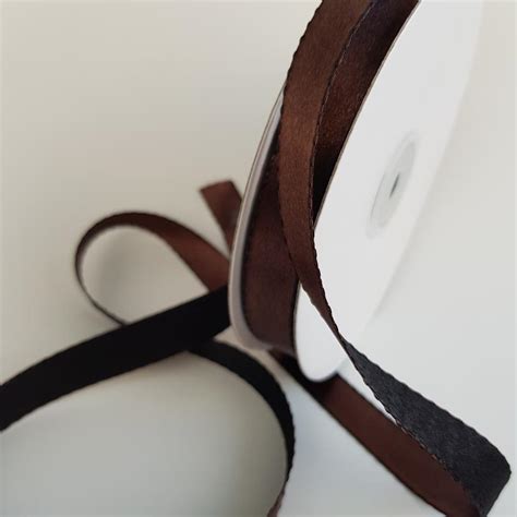 Satin Stitch Ribbon Mm Brown Black Desflora