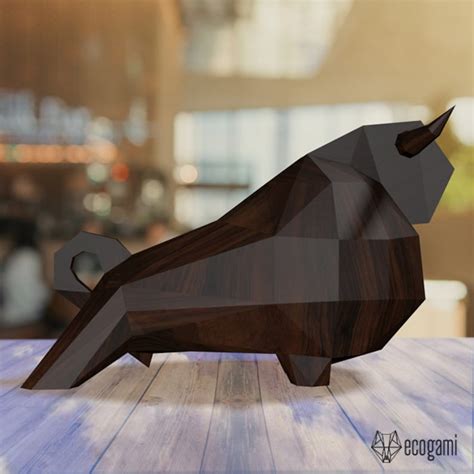 Bull Papercraft Sculpture Printable D Puzzle Papercraft Pdf Etsy Canada