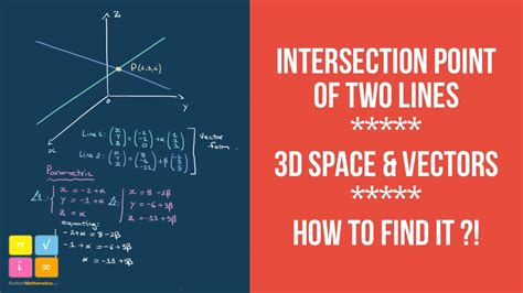 Intersection Of Two Lines In 3d Space Intersecting Lines Youtube