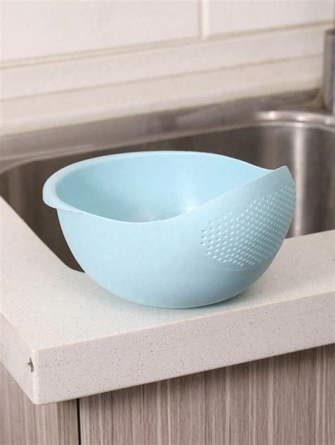 1pc New Washing Drain Basket Plastic Kitchen Washing Rice Sieve Multi