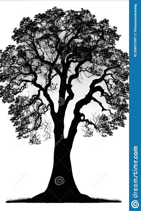 Oak tree illustration stock illustration. Illustration of icon - 268073997