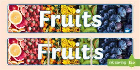 Fruits Photo Display Banner Teacher Made Twinkl