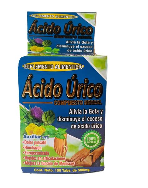 Acido Urico Uric Acid Gout Relief Herbal Supplement Compuesto