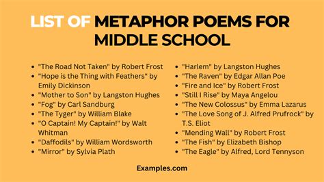 14 Metaphor Poems For Middle School Examples