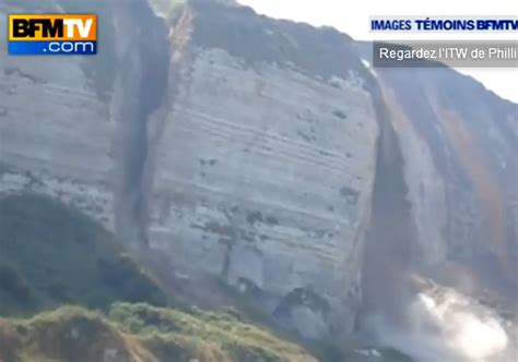 An even better video of the large rock topple and collapse at Saint ...