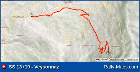 Ss Veysonnaz Stage Map Rallye International Du Valais