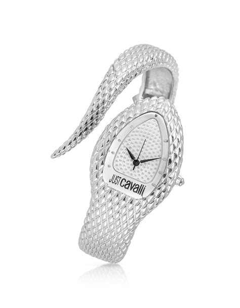 Lyst - Just Cavalli Poison Silver Serpent Bracelet Watch in Metallic