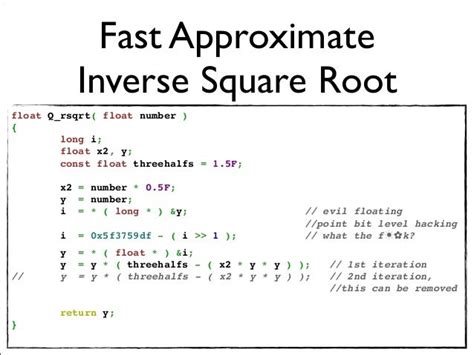 Behind the Performance of Quake 3 Engine: Fast Inverse Square Root