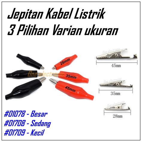 Jual Penjepit Kabel 45mm Jepitan Listrik Aki Buaya Besar 1 Set Hitam