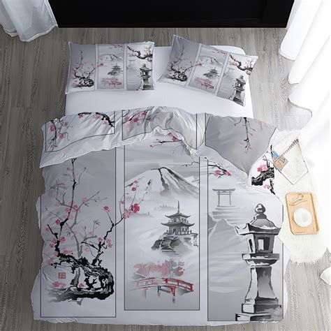 WQIZXCW Housse De Couette 240 X 260 Motif Japonais Parure De Lit 2