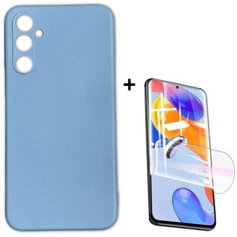 Generico Carcasa Color Mas Lamina Hidrogel Para Samsung A34 5g Azul