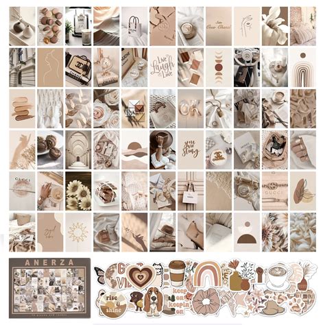 Anerza Beige Wall Collage Kit Aesthetic Pictures Boho Room Decor For