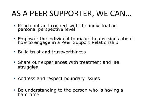 Ppt The Importance Of Peer Support Powerpoint Presentation Free