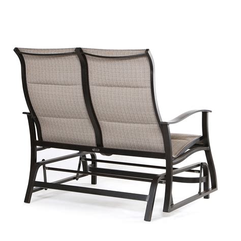 Albany Padded Sling Double Glider By Mallin Aluminum Gliders Todays Patio