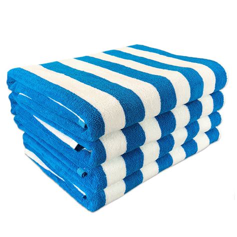 4 Pack Of Striped Cabana Beach Towels 30x70 Perfect Pool Towel