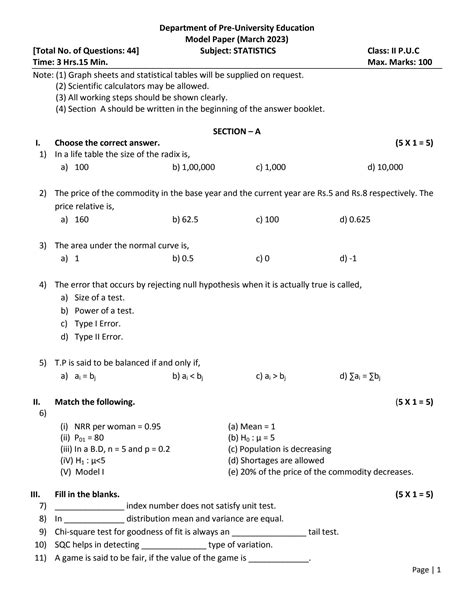 SOLUTION 2nd Puc Statistics Hindi Model Question Paper Studypool