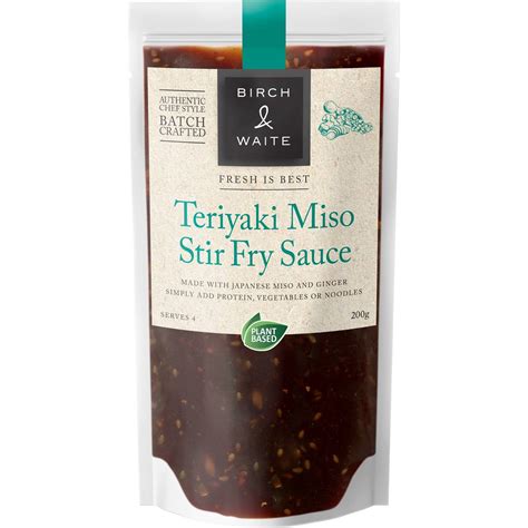 Birch And Waite Teriyaki Miso Stir Fry Sauce 200g Woolworths