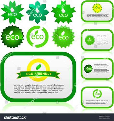 Set Eco Friendly Natural Organic Labels Stock Vector Royalty Free