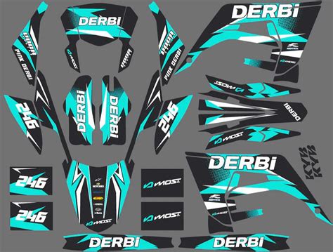 Kit déco Derbi 50 2018 2021 Racing Bleu Kitdeco moto fr