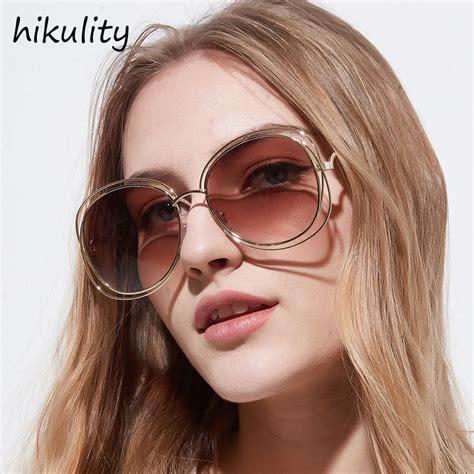 Buy Oversized Hollow Sunglasses Women Brand Vintage