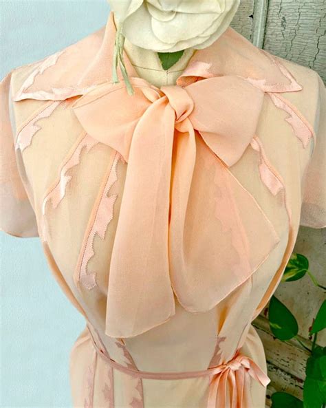 Vintage Lingerie S Handmade Couture Peach Silk Ge Gem