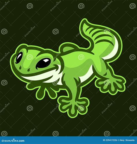 Gecko Logo Funny Cartoon Character Stock Vector - Illustration of ...