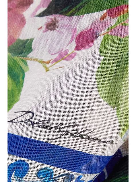 Dolce Gabbana Floral Print Cashmere And Silk Blend Scarf Net A Porter