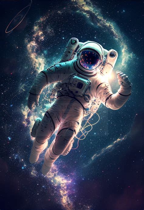 Astronaut Floating In Space Art