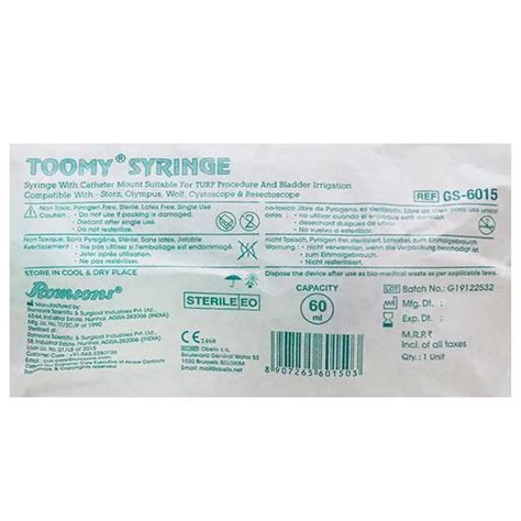 Buy Romsons Toomy Syringe With Catheter Mount Ml Online