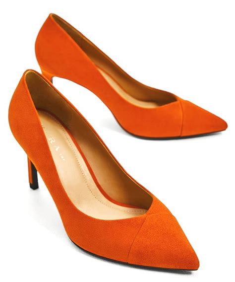 ZARA SZPILKI CZÓŁENKA POMARAŃCZOWE ZAMSZOWE HOT oficjalne archiwum Allegro