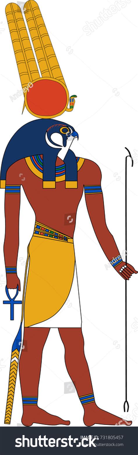 Vector Illustration Montu Ancient Egyptian God 스톡 벡터로열티 프리 731805457