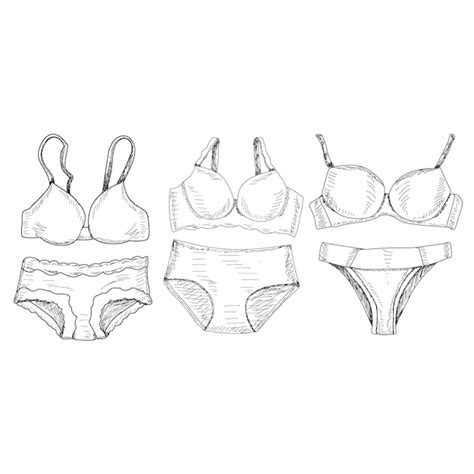 Premium Vector Vector Isolated Sketch With Lines Of Lingerie