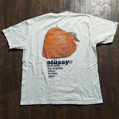 Stüssy T Shirt Stussy Strawberry T Shirt Front And Depop