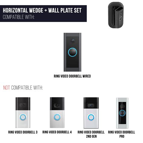 Wasserstein Adjustable Mount And Wall Plate For Ring Video Doorbell Wired