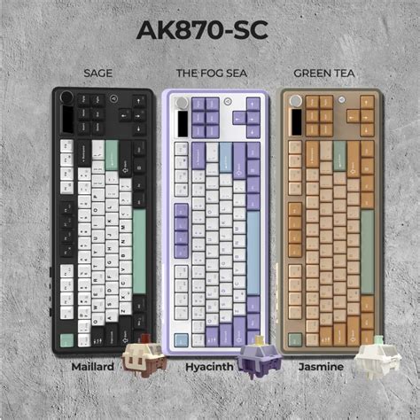 Jual Ajazz Ak Ak Wireless Mechanical Gaming Keyboard Gasket Mount Hot Swap Oled Screen