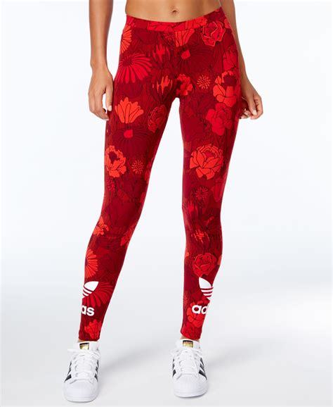 Adidas Originals Red Floral Printed Leggings And Reviews Pants And Capris